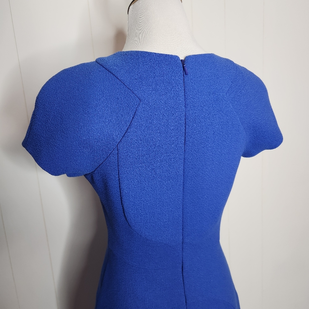 Black Halo Cobalt Blue Fitted Sheath Dress - Picture 7 of 8